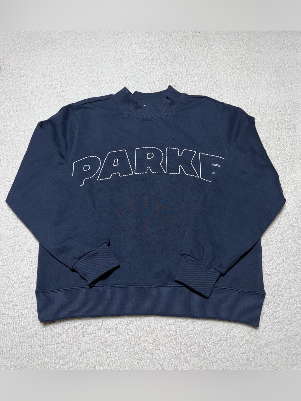 Parke x Target Sweatshirt Blue Crewneck Logo Stitch XS NWT
